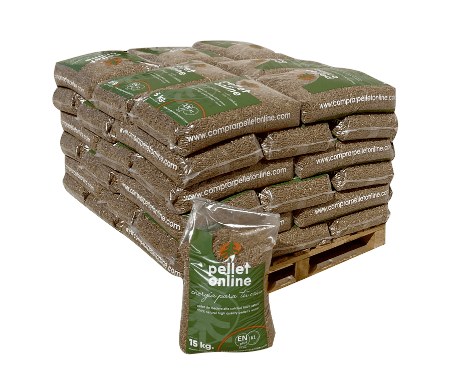 Pellets ENplus A1 – Medio Palet 42 sacos de 15 kg (630 kg)