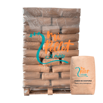 Hueso de aceituna para calefacción – Palet de 70 sacos de 15 kg (1.050 kg)