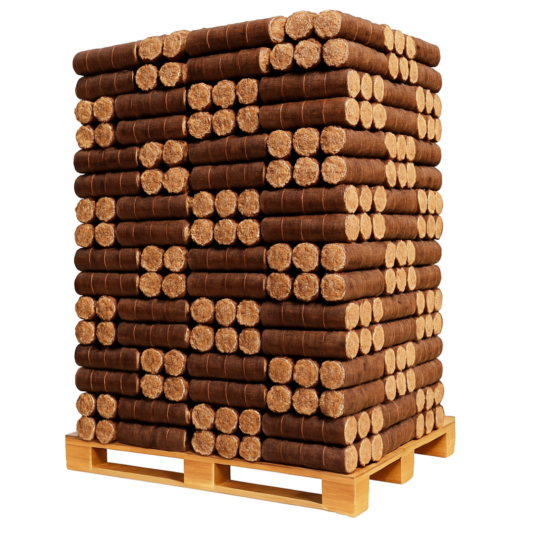 LEONESA DE PELLETS SL – Leña densificada noche larga – Palet 960 kg